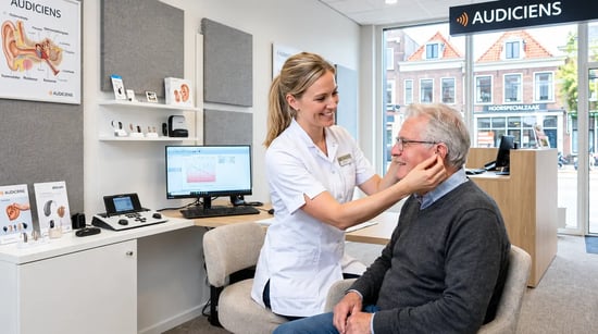 Persoonlijk advies aan een klant van een opticien