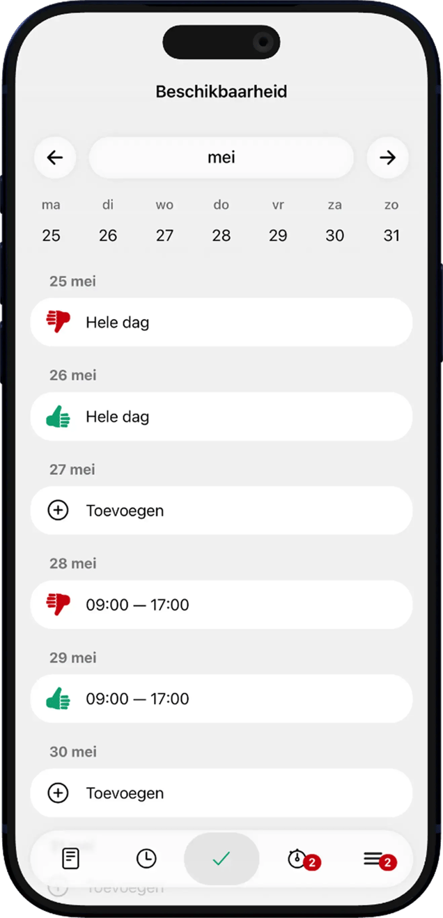 Mobiele app Beschikbaarheid