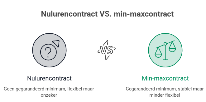 Verschil tussen een nulurencontract en een min-maxcontract - visual selection