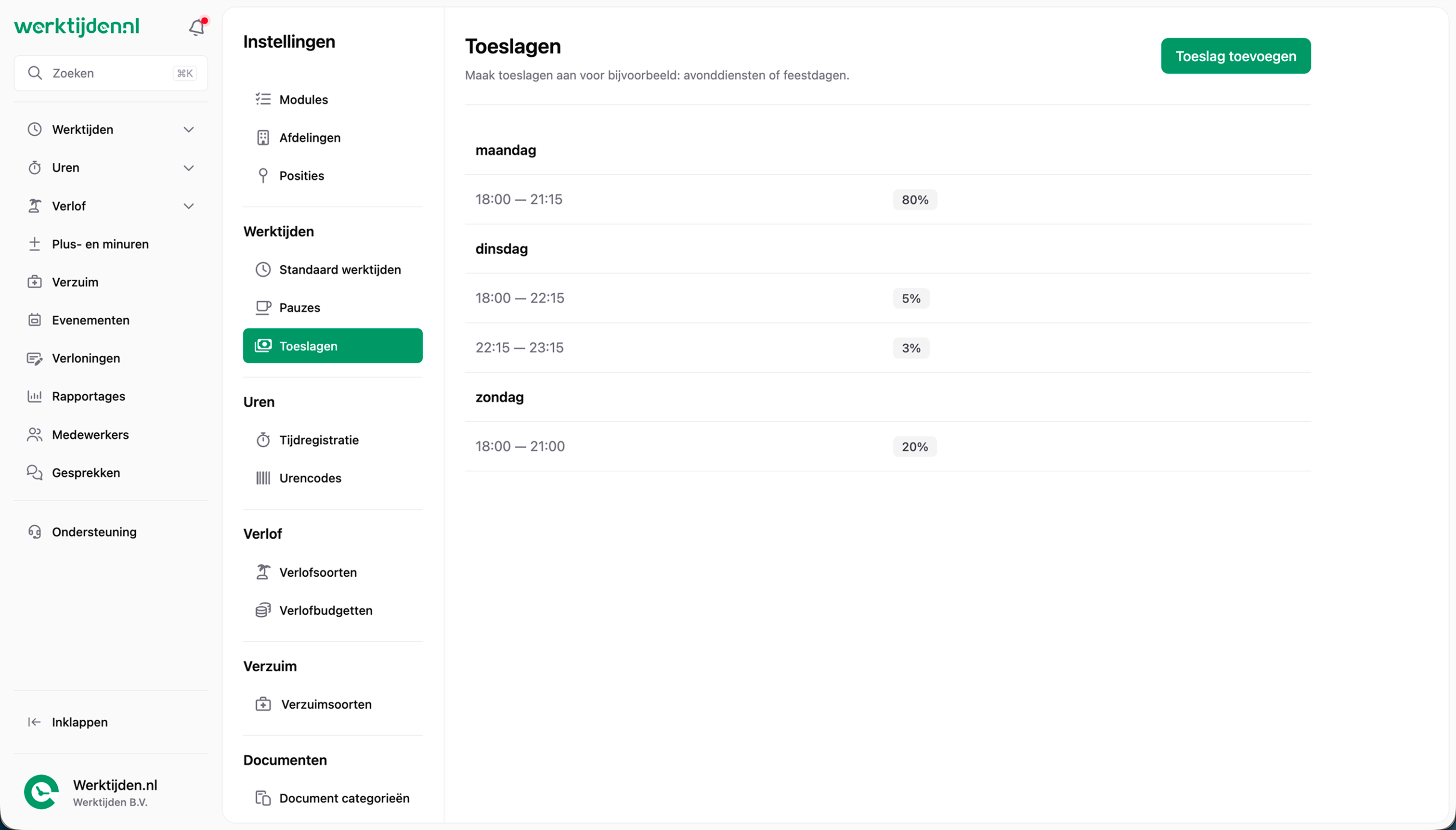 Webapp - Toeslagen