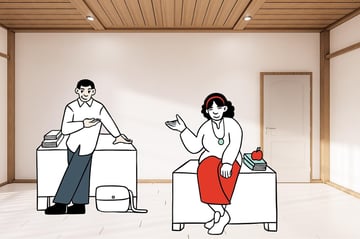 Tekening van mensen op kantoor