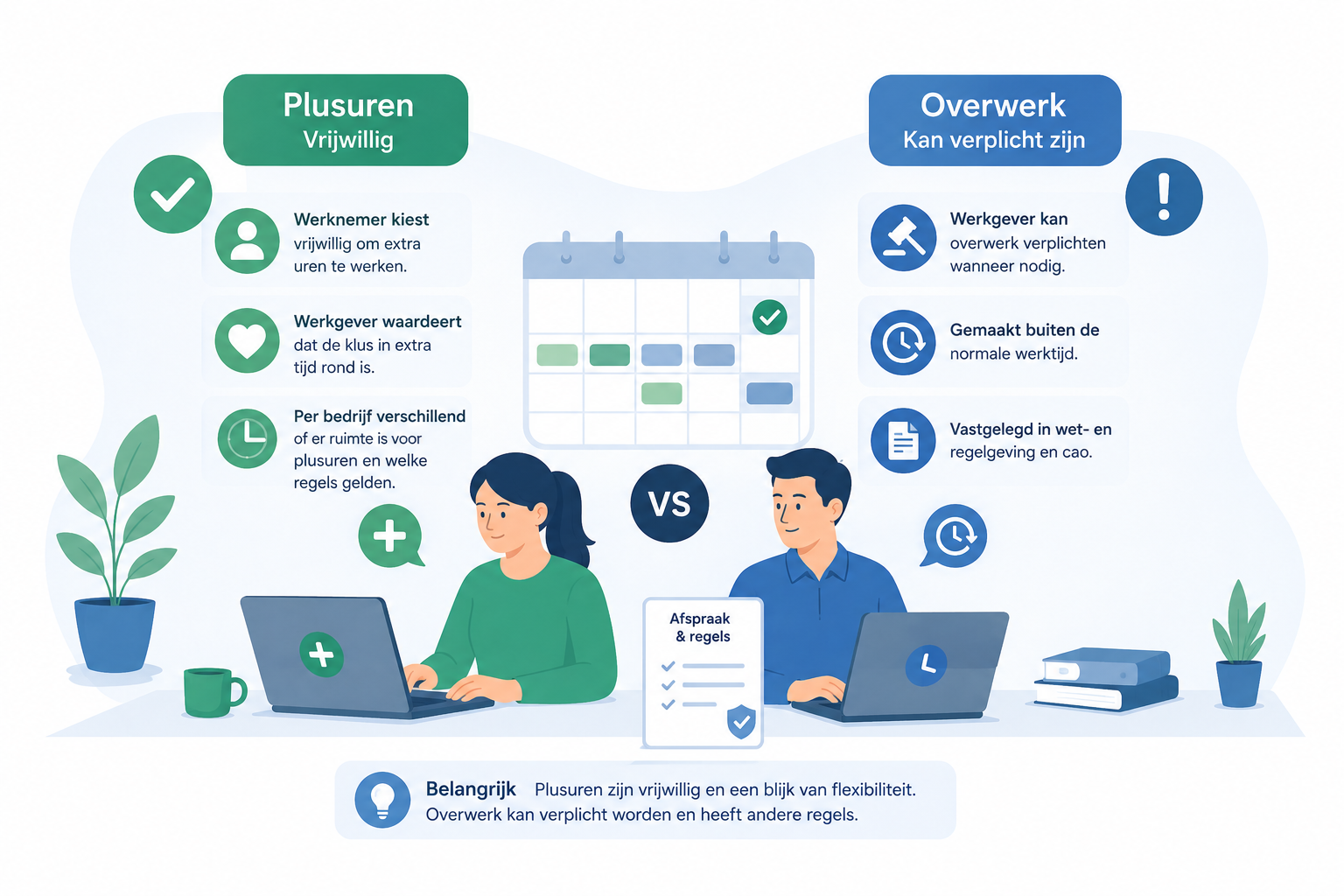 plusuren vs overwerk infographix