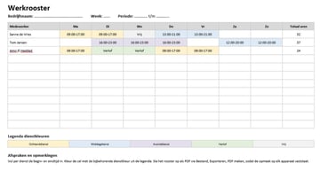 rooster maken met word