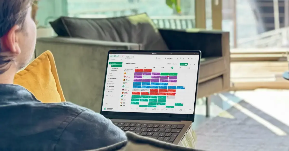 Laptop met Werktijden.nl software