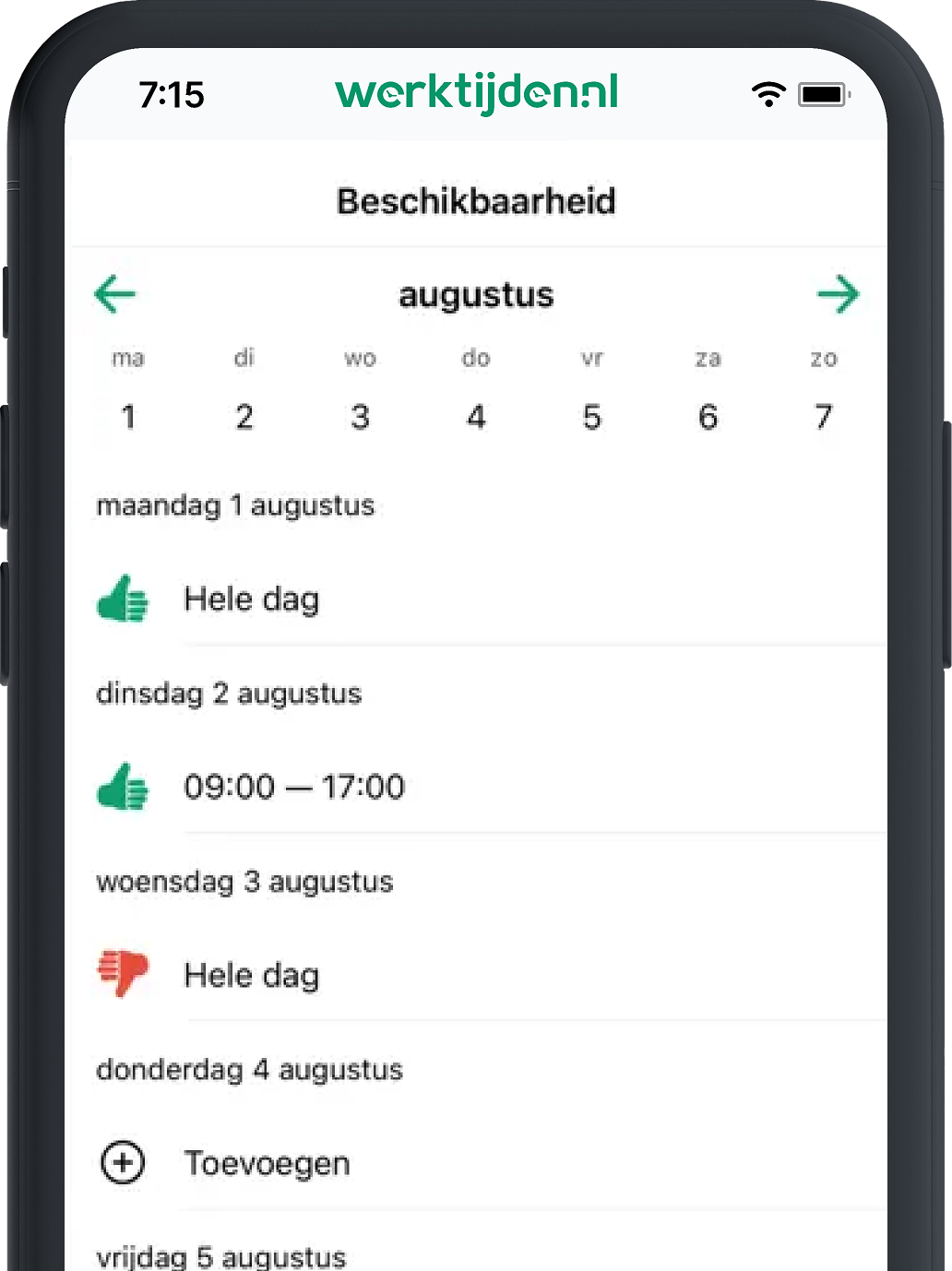 Mobiele app beschikbaarheid small