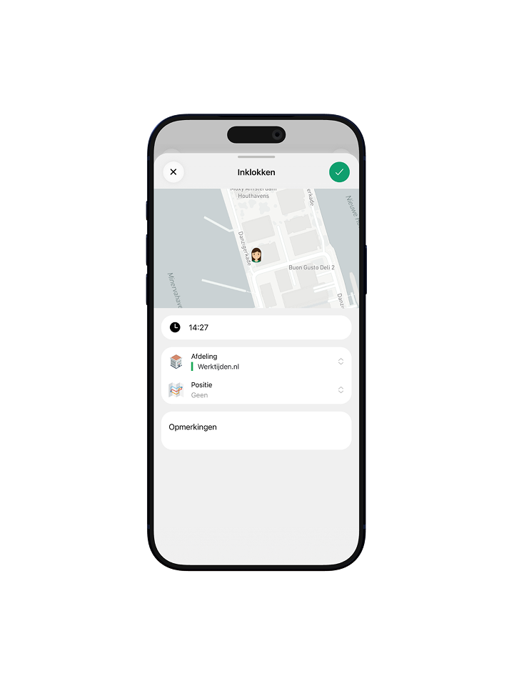 Mobiele app inklokken