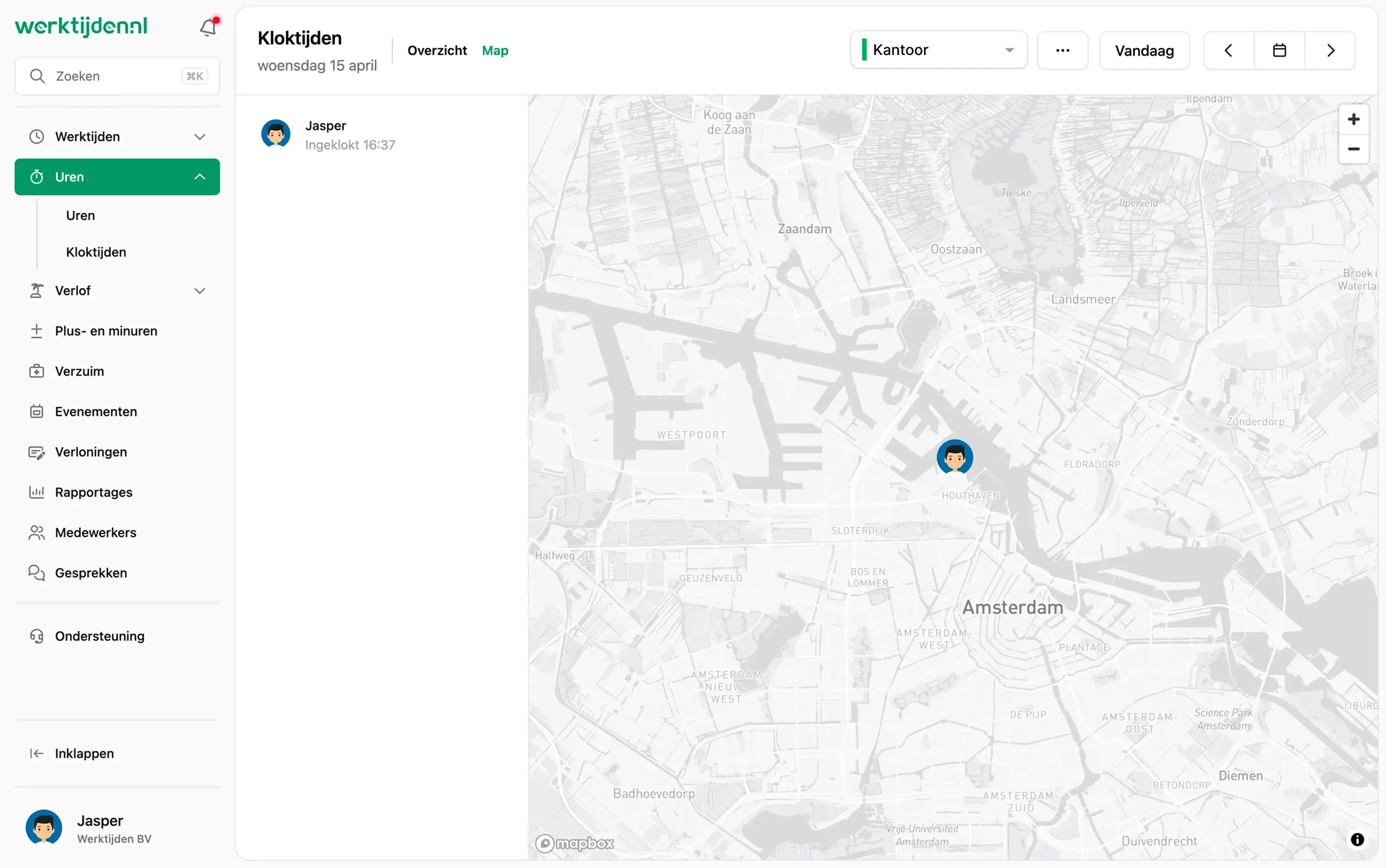 Webapp - Uren Kloktijden Map