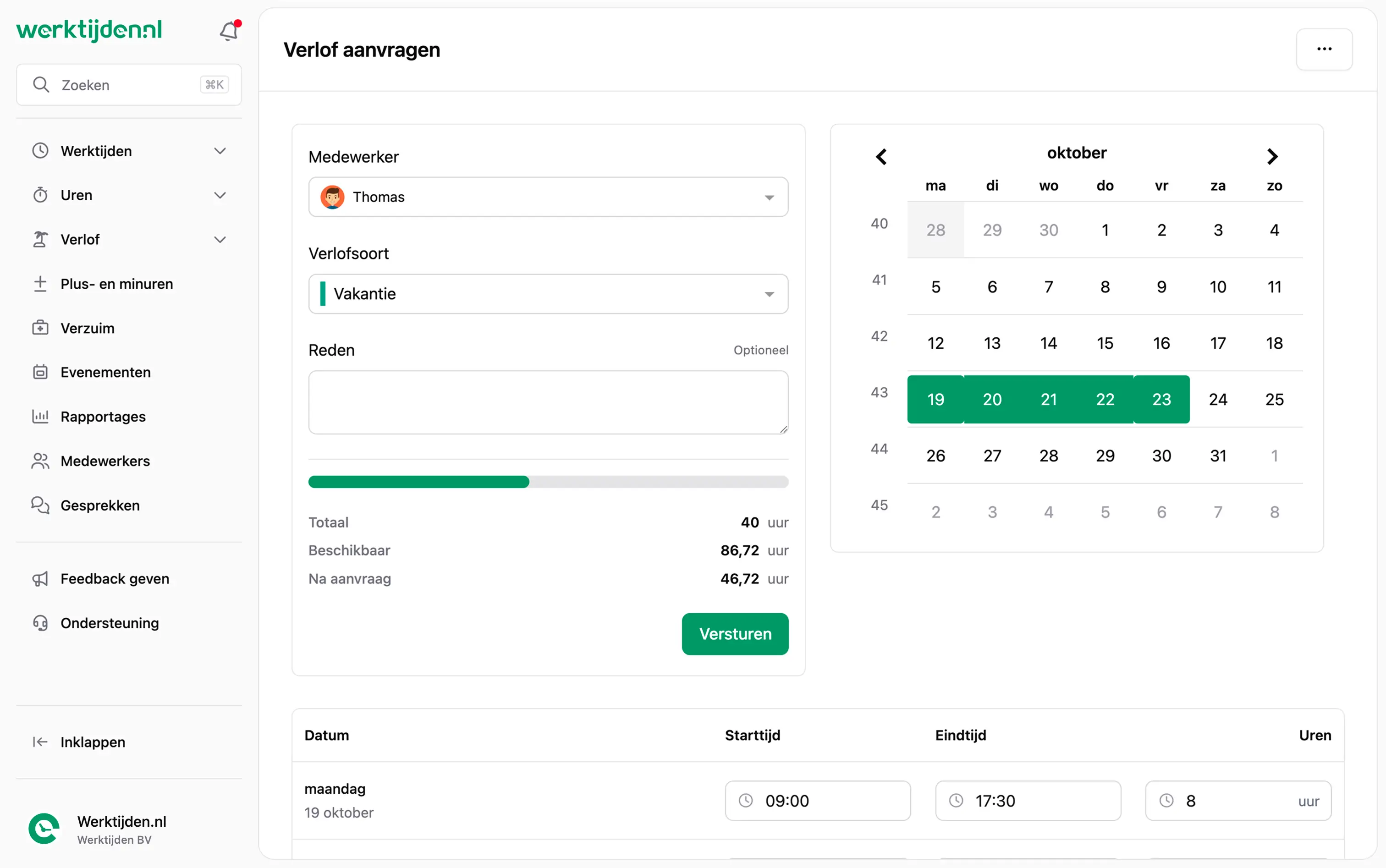 Webapp - Verlof aanvragen